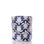 White-on-Navy Sea Turtle Beachcomber Bucket Bag