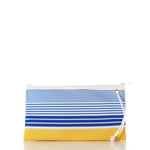 Blue Stripe Large Wristlet