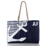 Custom Monogram Breton Stripe Anchor Tote