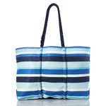 Shades of Blue Stripe Large Tote