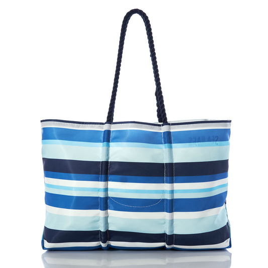 Shades of Blue Stripe Large Tote Alternate Image 1