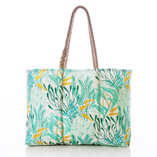 Aquamarine Ocean Flora Tote