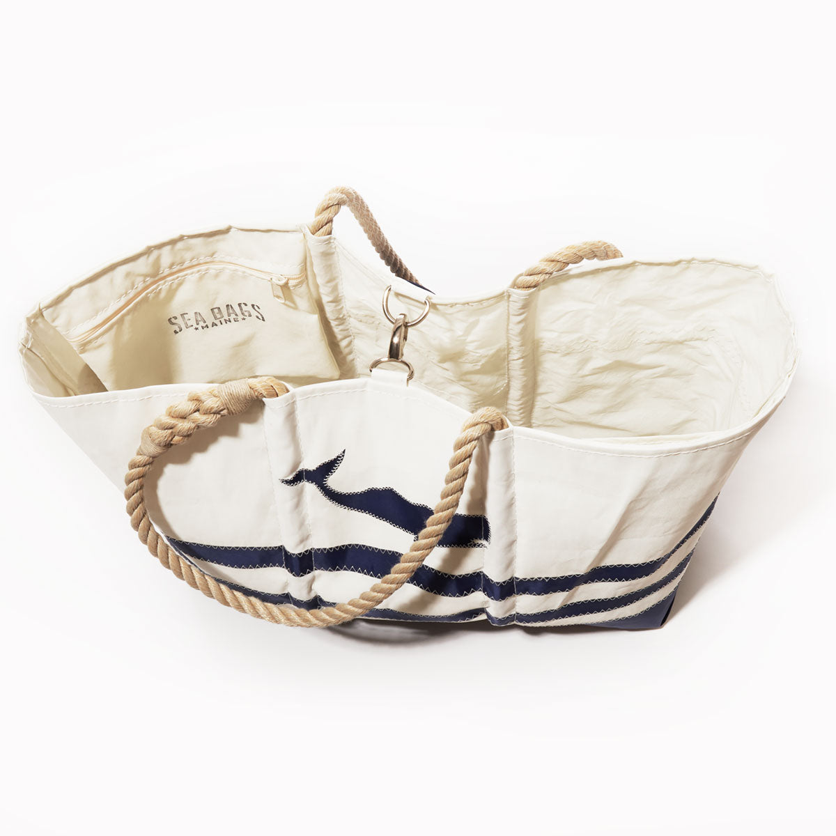 Breton Stripe Whale Ogunquit Beach Tote Alternate Image 3