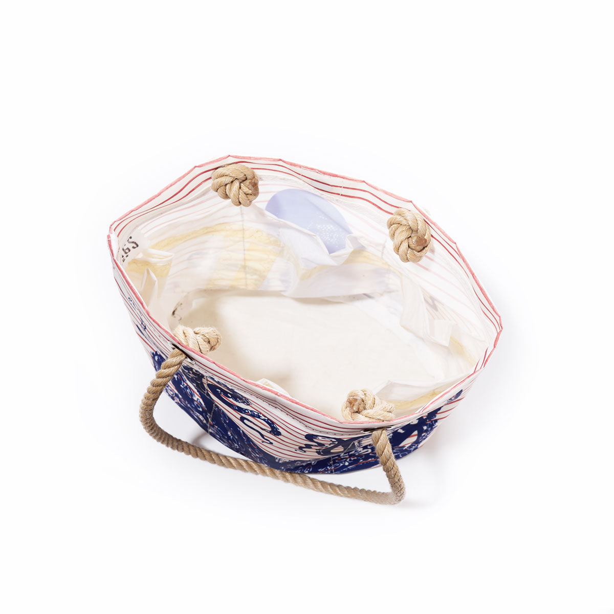 Blue Octopus on Red Mariner Stripe Essential Handbag Alternate Image 3