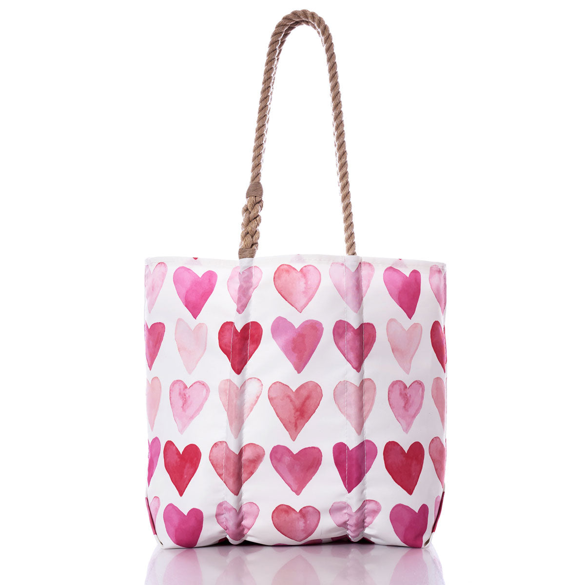 Watercolor Hearts Medium Tote