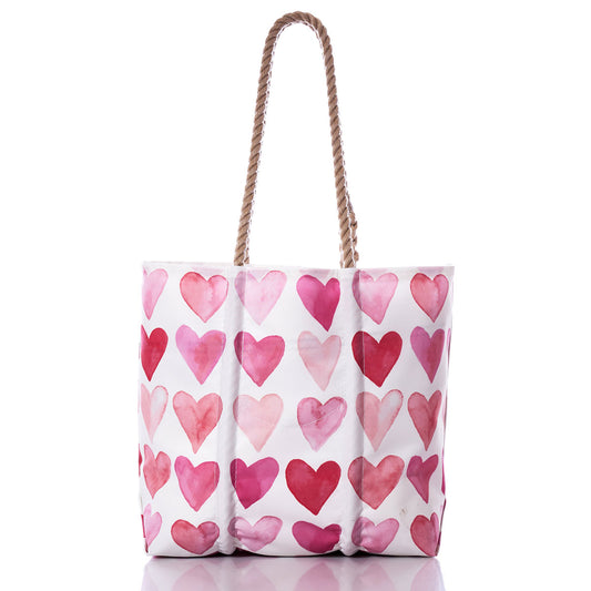 Watercolor Hearts Medium Tote Alternate Image 1