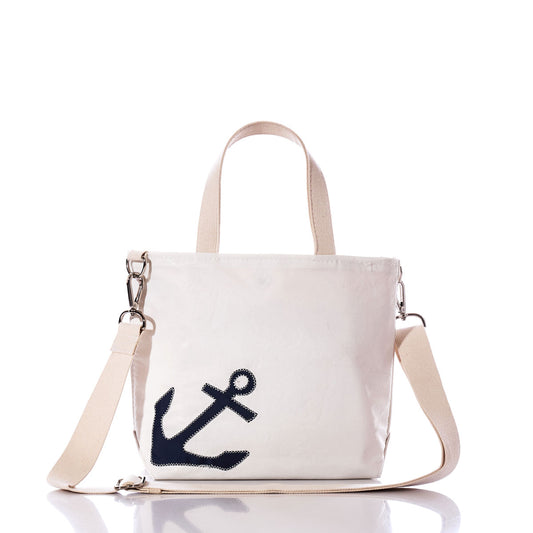 Navy Anchor Crossbody Tote