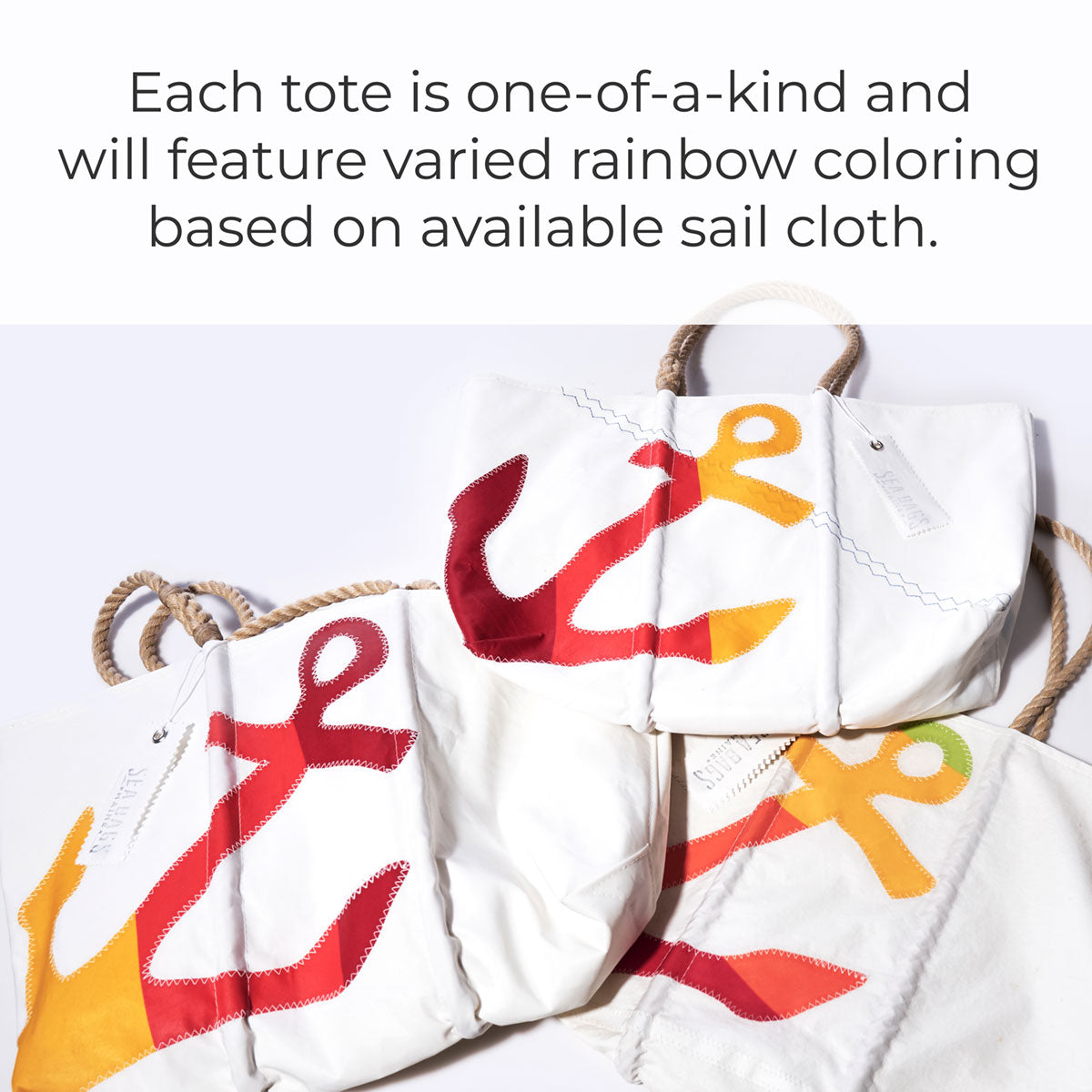 Rainbow Anchor Large Tote Red/Orange Alternate Image 1