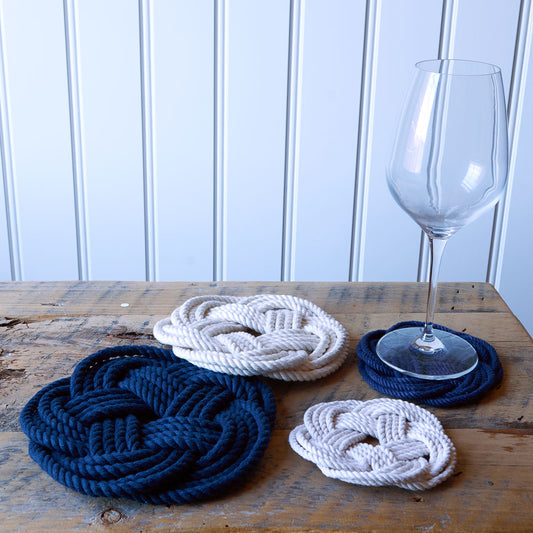 Nautical Sailor Knot Coasters-Natural