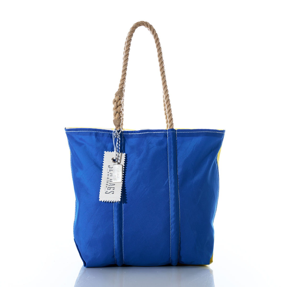 Vintage Blue and Yellow Medium Tote