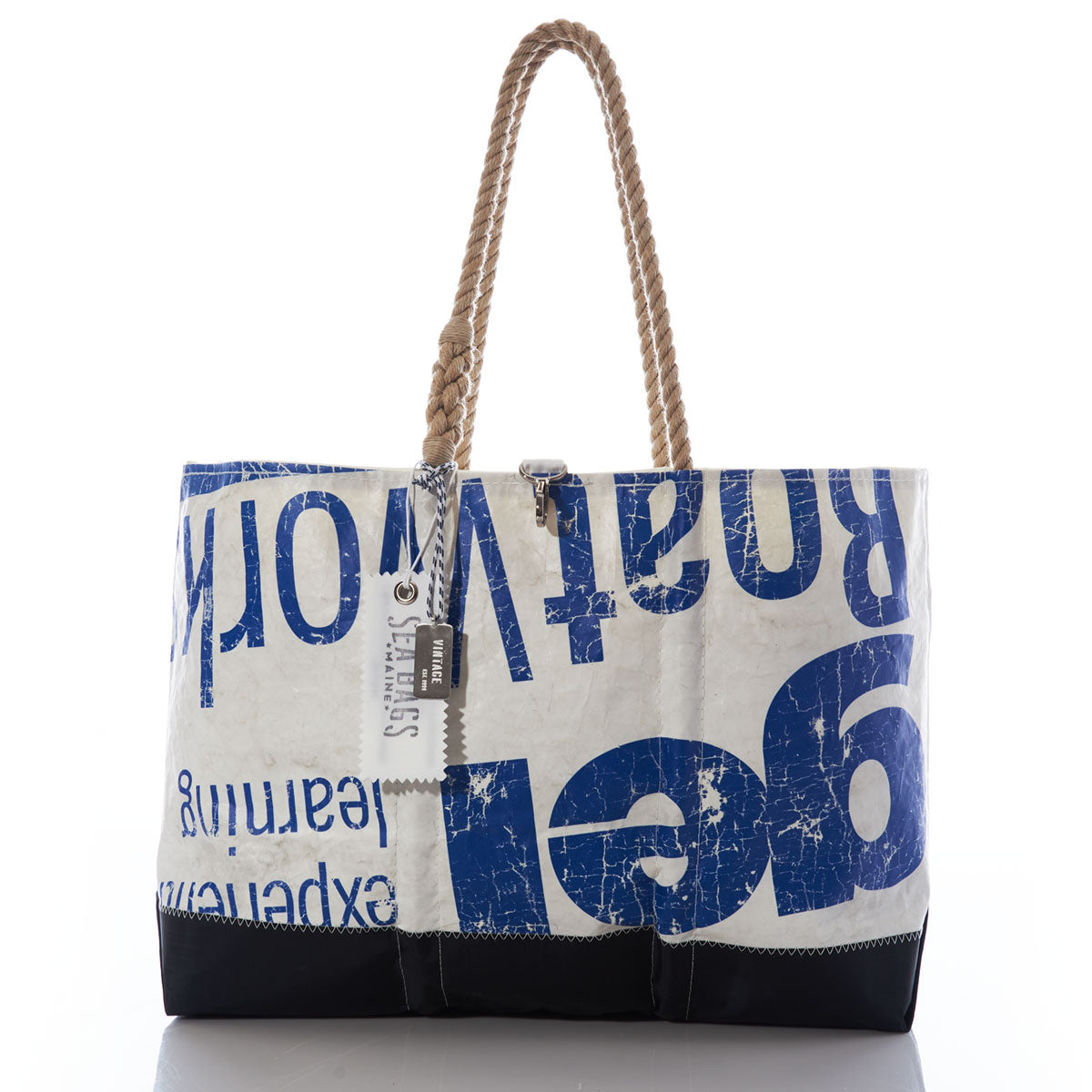 Vintage Blue Boat Works Ogunquit Beach Tote