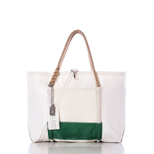 Vintage Green Stripe Wharf Tote