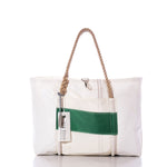 Vintage Green Stripe Wharf Tote