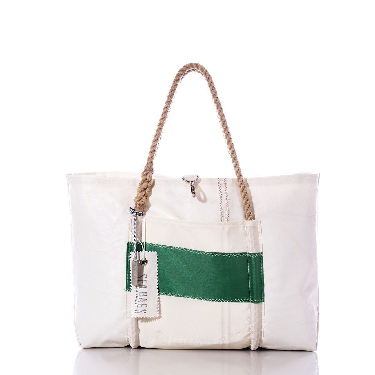 Vintage Green Stripe Wharf Tote