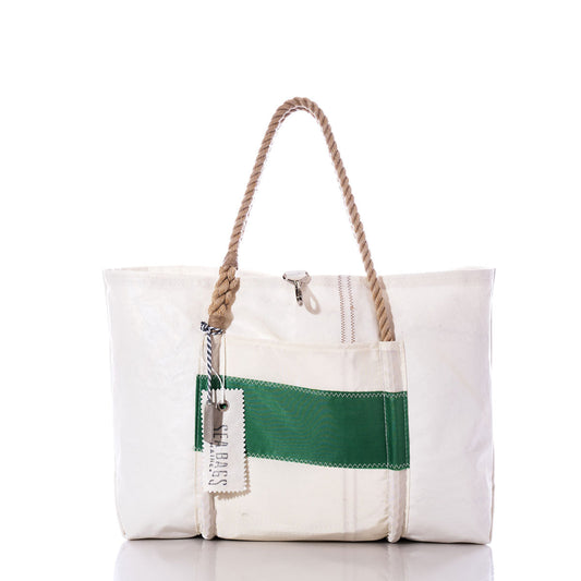 Vintage Green Stripe Wharf Tote