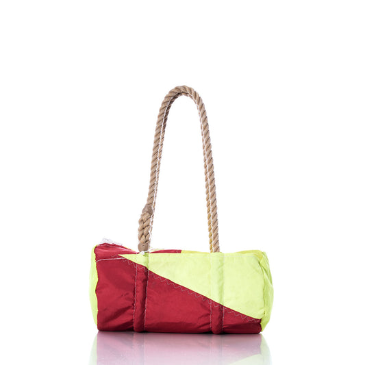 Vintage Red and Neon Yellow Baguette Bag