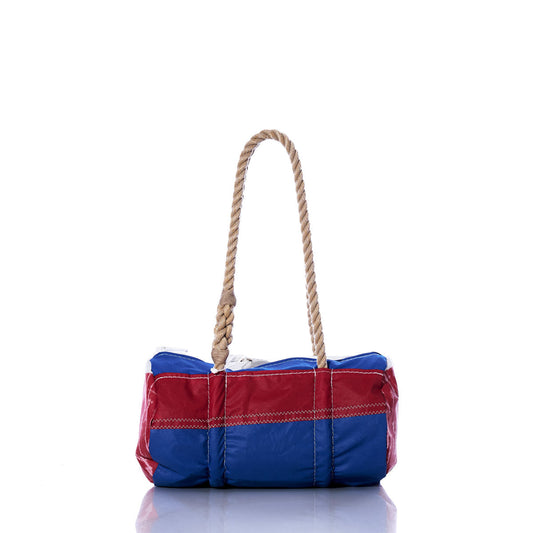 Vintage Red and Blue Baguette Bag