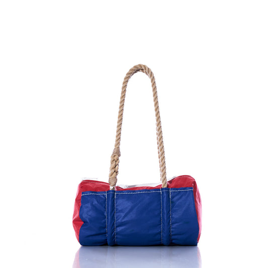 Vintage Blue and Red Baguette Bag