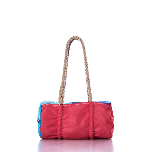 Vintage Faded Red and Blue Baguette Bag