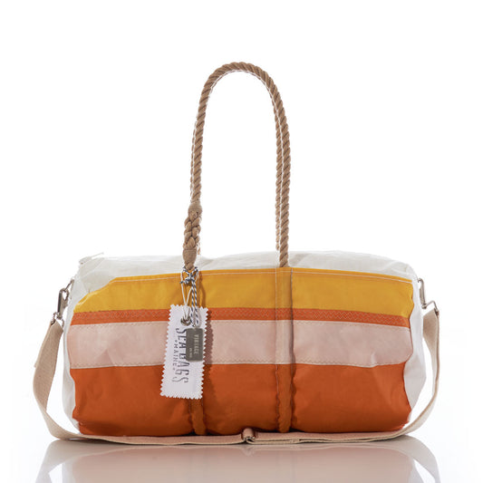 Vintage Yellow and Orange Stripe Duffel