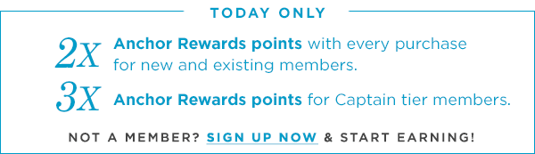 Earn 2X Points today with every purchase - Become a member
