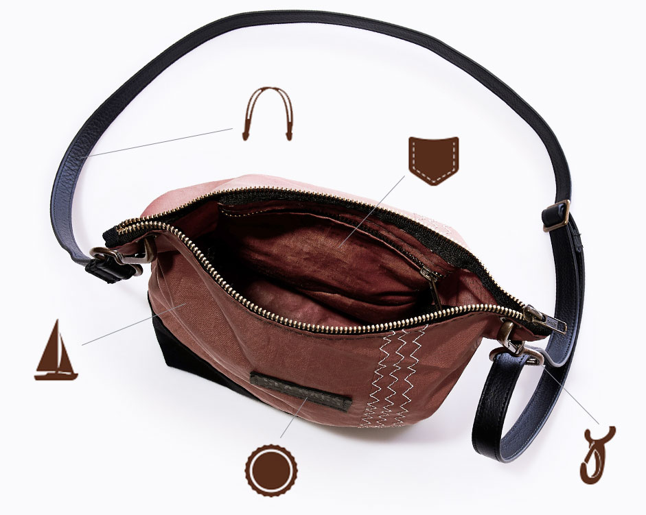 Tanbark Crossbody photo with interior features