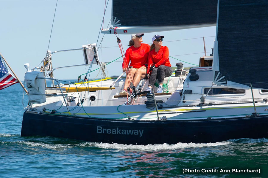 Closeup of Sailing Team members on the Breakaway J35 Sailboat