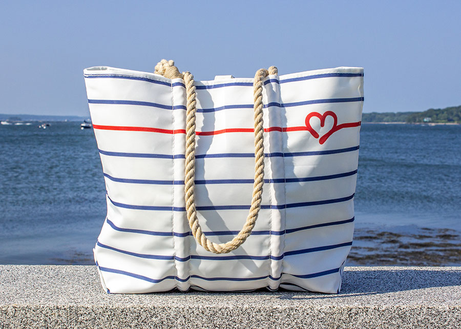 Sea Bags Sailor Stripes Heart Tote