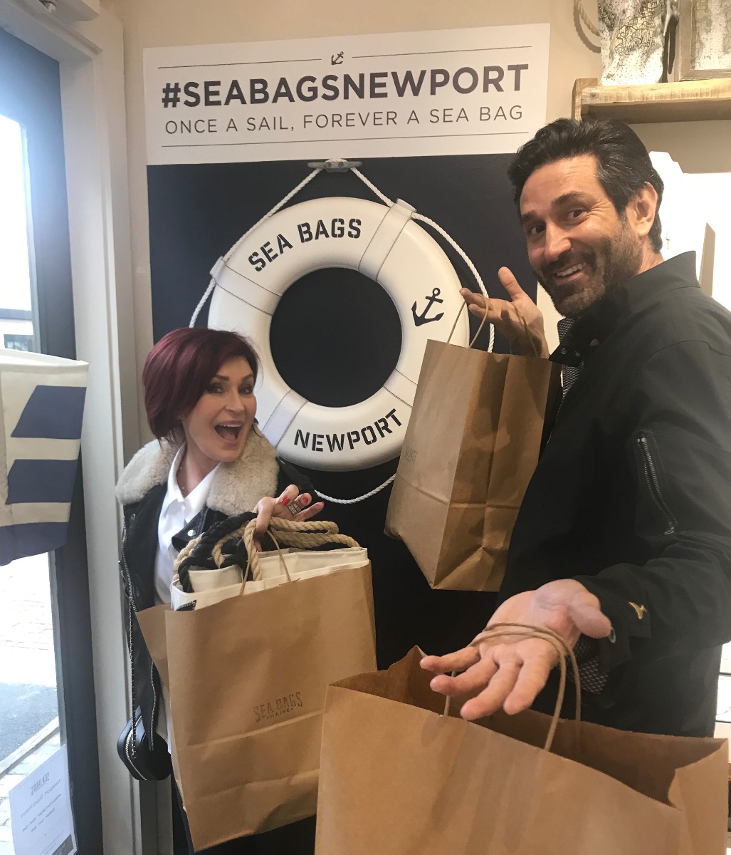 Sharon Osbourne sighting at the Sea Bags retail store in Newport, Rhode Island