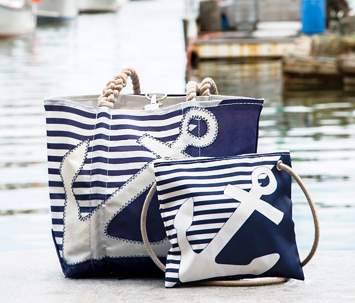 Breton Stripe Anchor Tote and Crossbody