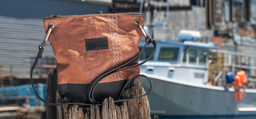 Heritage Tanbark Crossbody on a pier
