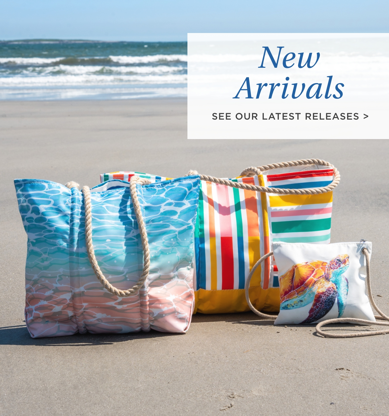 New Arrivals Totes on Beach