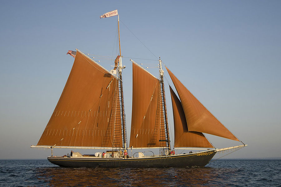 Schooner Roseway sailing at sea