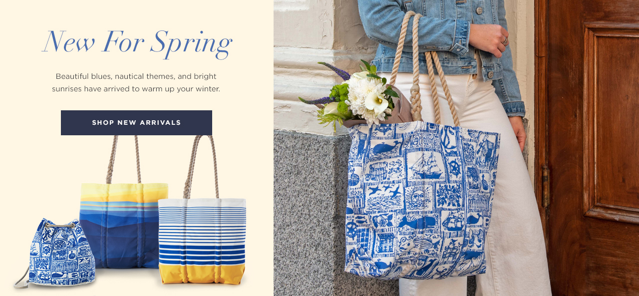 New for Spring - Beautiful blues, nautical themes and bright sunrises. Shop New Arrivals