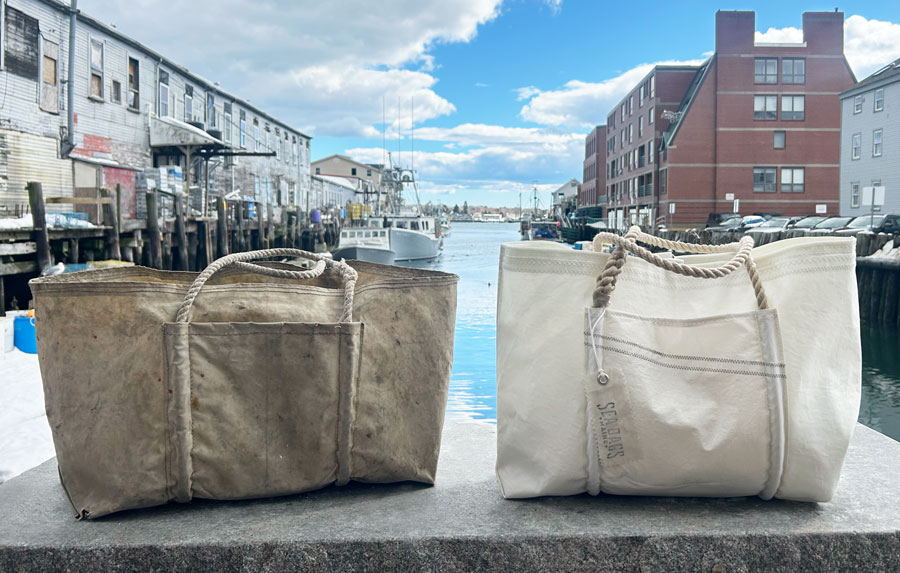 Jeb's tote sitting on the wharf he once fished