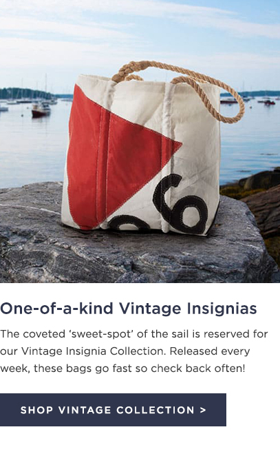 Vintage Insignia Sea Bags made from the best part of the sail