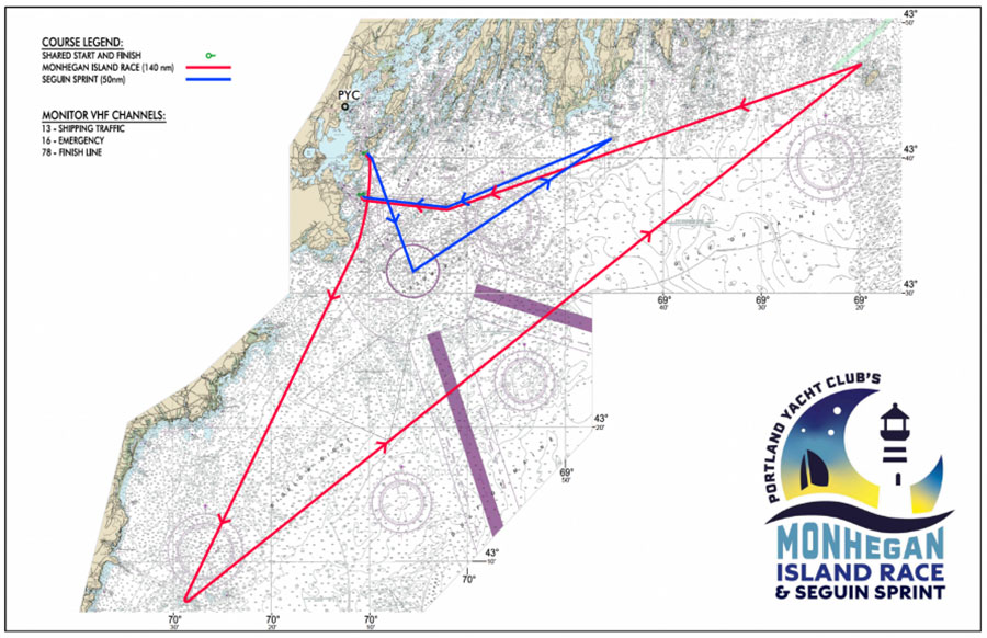 Monhegan Island Sprint Race Course Map