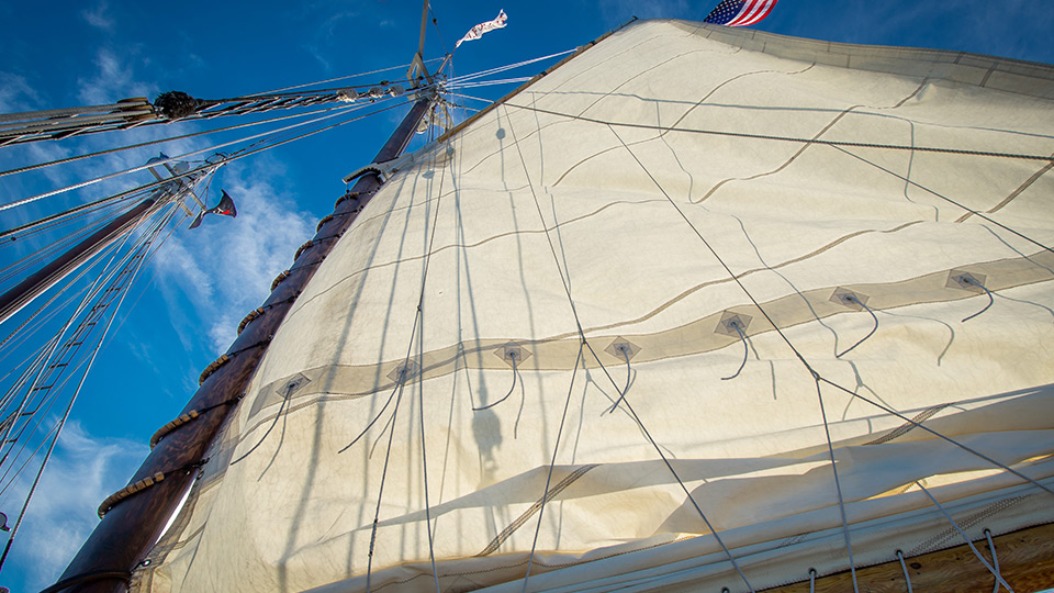 Large Sail on Sailboat