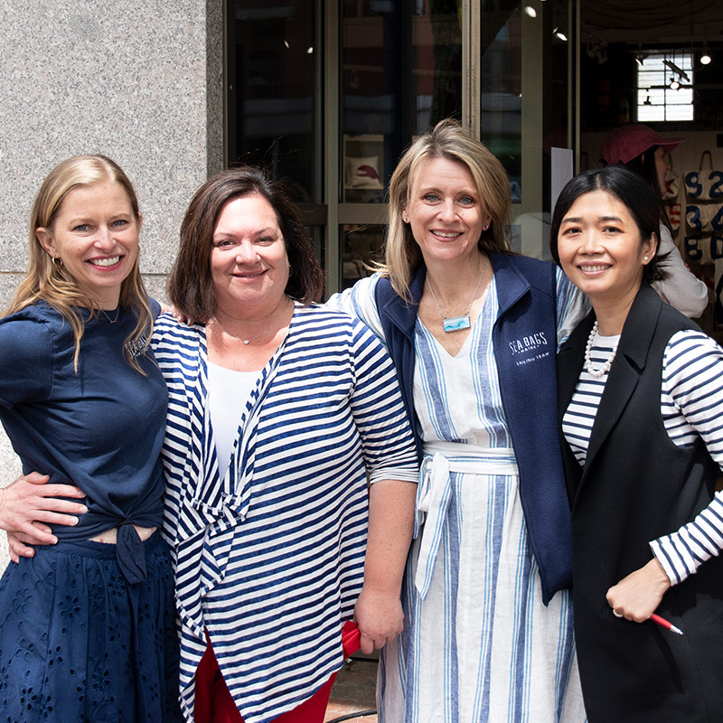 Sea Bags women leadership smiling at grand opening