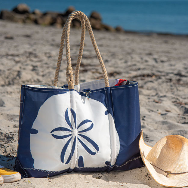 Large Sand Dollar Tote on a Beach
