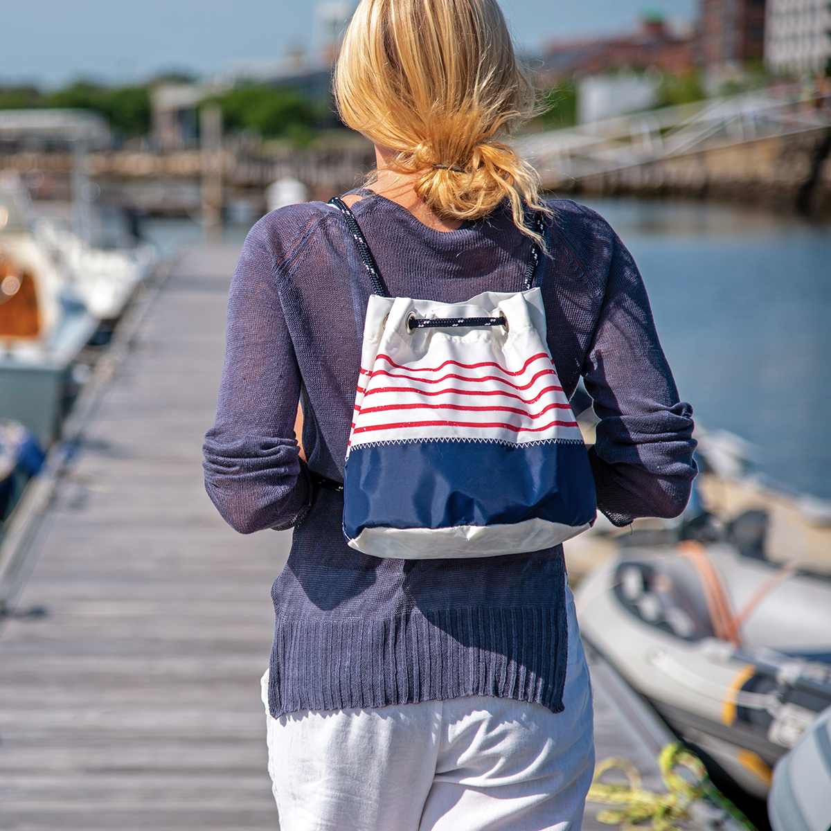 Sea Bags Recycled Sail Cloth All Purpose Red Tool Bucket Bag