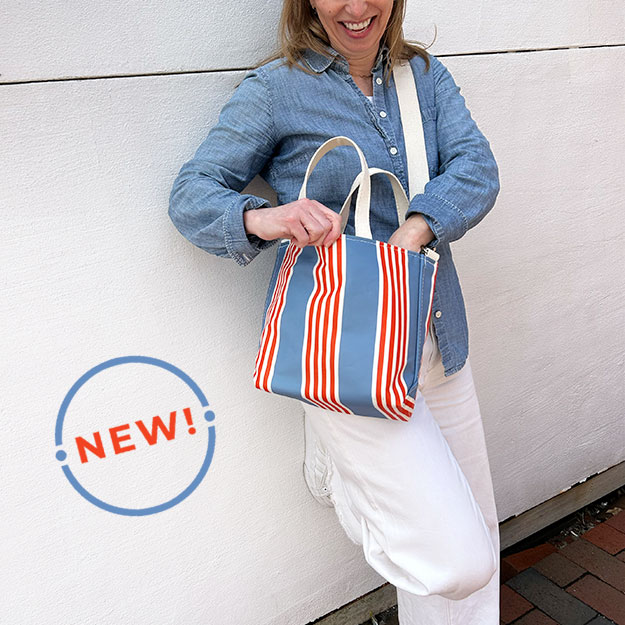 New Stripe Crossbody Tote