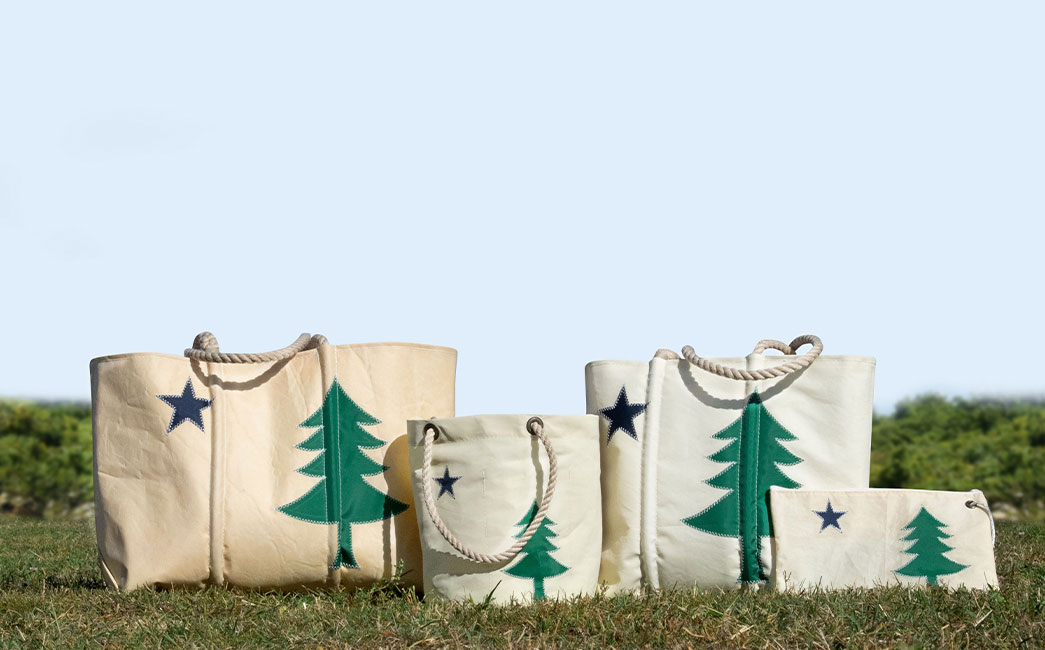 Maine Bicentennial Collection of bags on grass