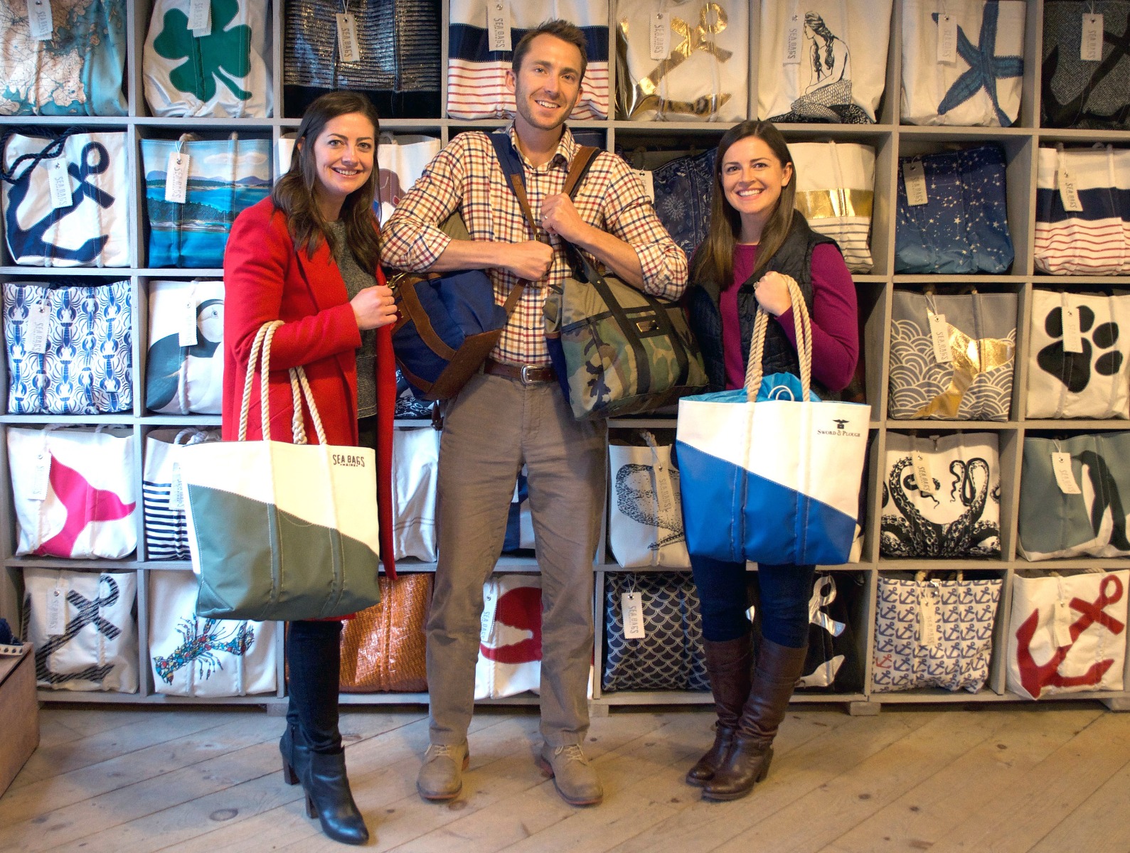 The Sword & Plough team at Sea Bags' flagship retail store in Portland