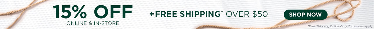 15% OFF plus Free Shipping Sitewide