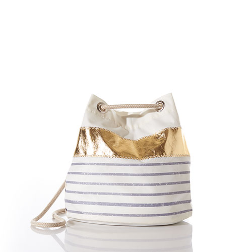 Gold Stripe Convertible Bucket Bag