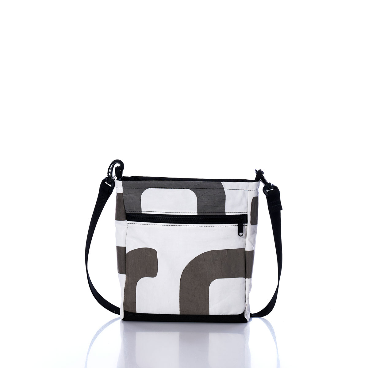 Vintage Gray and White Small Voyager Crew Crossbody