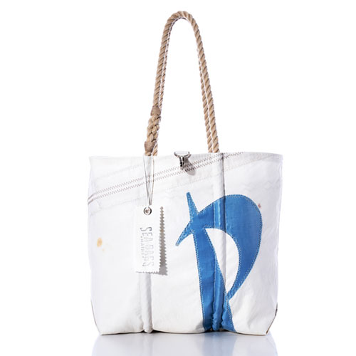 Vintage Blue P Medium Tote