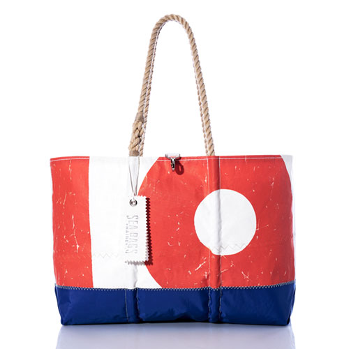Vintage Orange 19 Ogunquit Beach Tote