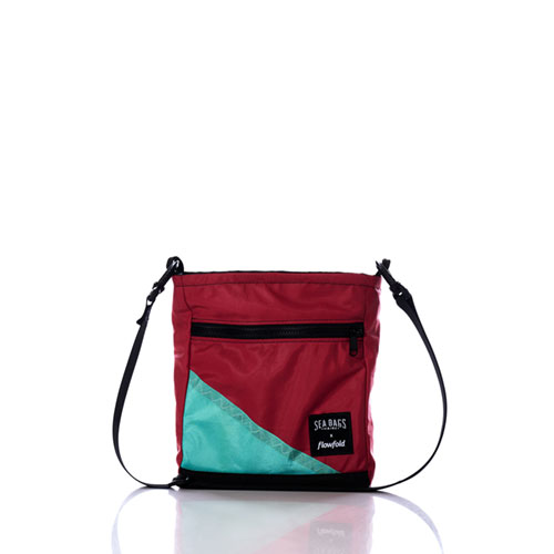 Vintage Red and Teal Small Voyager Crew Crossbody